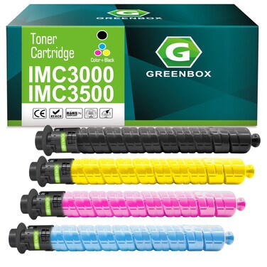 GREENBOX Compatible IMC3000 IMC3500 High-Yield Toner Cartridge Replacement for IMC3000 IMC3500 842251 842252 842253 842254 for Savin Lanier IMC3000 IMC3500 Printer (4 Pack)