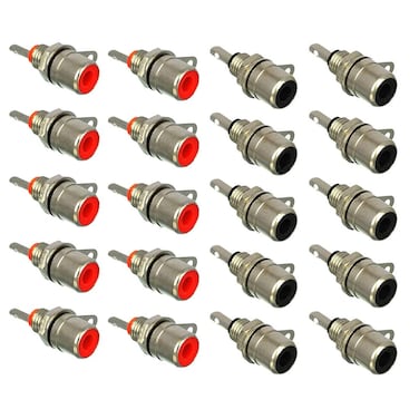 bnafes RCA Female Socket Connector, Chassis Panel Mount Adapter for Amplifier Audio Terminal RCA Plug (20-Pack)