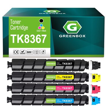 GREENBOX Compatible TK-8367 TK8367 Toner Cartridge Replacement for TASKalfa 2554ci Color Multifunction Printer ( 25000 Pages,4 Pack,CMBY)