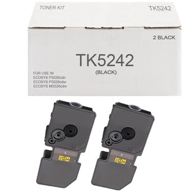 TRICARI 2 Black TK-5242K Toner Cartridge Compatible for Kyocera TK5242 TK-5242K 1T02R70US0 P-5026cdw M-5526cdn P-5026cdn M-5526cdw