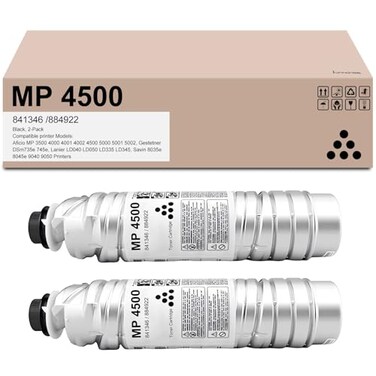 Junnchee MP 4500 Toner Cartridge Replacement for 841346 MP4500 for Ricoh Aficio MP 3500 4000 4001 4002 4500 5000 5001 5002 Printer (Black, 2-Pack)