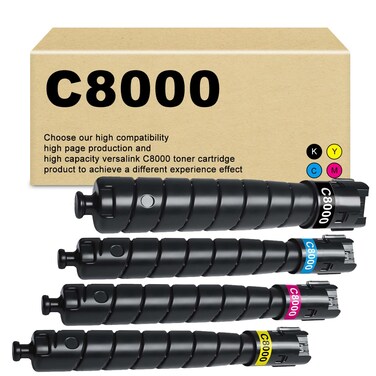 VersaLink C8000 Toner Cartridges Extra High Capacity Replacement for Xerox VersaLink C8000 Toner 106R04049 106R04048 106R04047 106R04046 Toner (Black 20,900 Pages/Color 16,500 Pages)