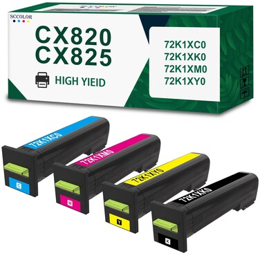 CX825 CS820 Toner Remanufactured CX820 Toner Cartridge Set Replacement for Lexmark CX825de CX820dtfe CX825dte CX820de CX825dtfe CS820de CS820dtfe CS820dt CS820 CX820 CX825 CX860