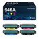 Junnchee 646X 646A Black Cyan Magenta Yellow Toner Cartridge CE264X CF031A CF032A CF033A Compatible for Color Enterprise CM4540 MFP Series Printer, 4-Pack
