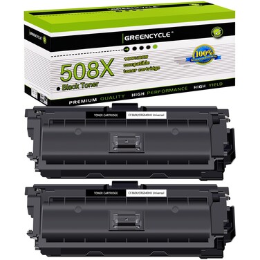 greencycle 2 Pack Compatible Toner Cartridge Replacement for HP 508X CF360X Black Toner Works on M577c M577z M577f M552dn M553dn M553n Printer