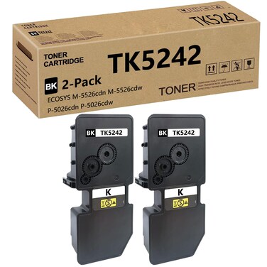UEESLH TK5242 TK-5242 Toner Cartridge Compatible Replacement for Kyocera TK 5242 TK-5242K 1T02R70US0 for ECOSYS P5026cdn P5026cdw M5526cdn M5526cdw Printers 4,500 Pages 2 Pack