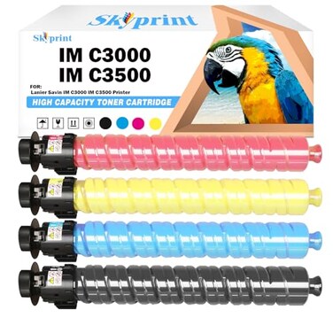 SkyPrint 4-Pack IMC3000 IMC3500 Toner Cartridge Replacement for Ricoh Lanier Savin IM C3000 IM C3500 Printer.Black Cyan Magenta Yellow