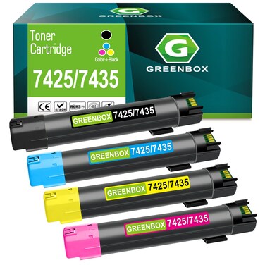 GREENBOX Compatible 7425 7428 7435 Toner Cartridge Replacement for Xerox 006R01395 006R01396 006R01397 006R01398 for WorkCentre 7425 7428 7435 Printer (4 Pack) High Yield
