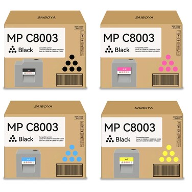 MP C8003 Toner Cartridge Compatible Ricoh 842196 842197 842198 842199 Replacement for Ricoh Lavier IM C6500 IM C8000 MP C6503 Savin IM C6500 IM C8000 MP C6503 Printer (Black Cyan Magenta Yellow)