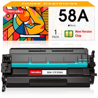 HenceBuy With Chip 58A CF258A Compatible Toner Cartridge Replacement for HP 58A CF258A CF258X 58X to use with Pro M404dn M404n M404dw MFP M428fdw M428dw M428fdn Toner Printer M404 M428 (Black 1-Pack )