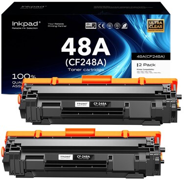 iNKPAD 48A CF248A Toner Cartridges (2 Packs, Black) - Compatible with Laserjet Pro M15w M15a M16a M16w Laserjet Pro MFP M29w M29a M28a M30w M31w Printers - Reliable Replacement for 48A