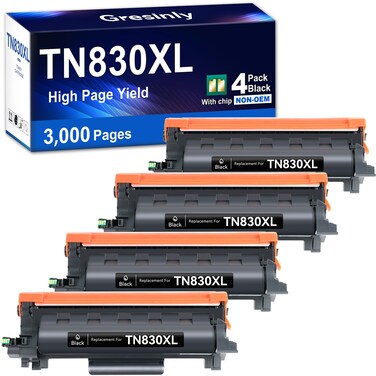TN830XL TN830 XL/V/R Toner Compatible Replacement for Brother TN830XL TN-830 XL TN830 Black for HL-L2460DW DCP-L2640DW LMFC-L2820DW L2820DWXL 2405W L2400D L2480DW Toner TN830 XL/V/R,4P