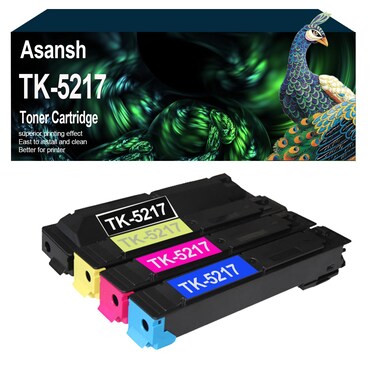 ASANSH Remanufactured TK-5217 TK5217 Toner Cartridge Use for Kyocera TASKalfa 406ci Copystar CS406ci Printers (4-Pack)