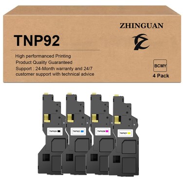 ZHINGUAN Remanufactured TNP-92 TNP92 Toner Cartridge Works for Konica Minolta Bizhub C3120i Printer (4-Pack)