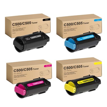 VersaLink C500/C505 Extra High Capacity Toner Cartridge Replacement for Xerox C500 C505 106R03869 Black 106R03866 106R03867 106R03868 for VersaLink C500 C505 C500N C505N C500DN C505DN Printer (4-Pack)