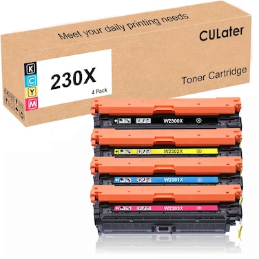 230X W2300X W2301X W2303X W2302X Remanufactured Toner Cartridge Replacement for HP Color Pro 4201 4203 MFP 4301 4303 Series Printer (4 Pack)