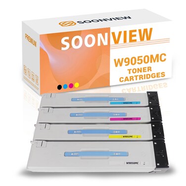 SOONVIEW W9050MC W9051MC W9052MC W9053MC Toner Cartridge Set Replacement for HP MFP E87640 E87650 E87660 (4-Pack, Black Cyan Magenta Yellow )
