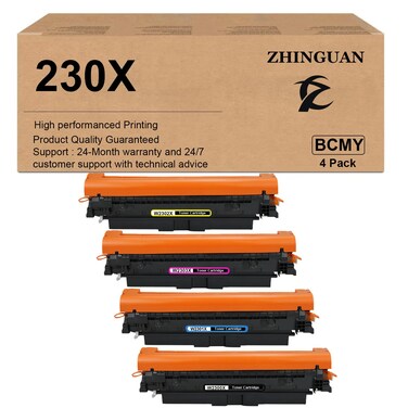 ZHINGUAN (with Chip) Remanufactured 230X W2300X W2301X W2303X W2302X Toner Cartridge Works for Pro 4203dw 4203dn MFP 4303dw 4303fdn 4303fdw Printers (4-Pack)