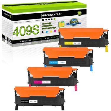 greencycle 4 Packs Compatible CLT-409S CLT-K409S CLT-C409S CLT-Y409S CLT-M409S Laser Toner Cartridge for Samsung CLP-310 CLP-310N CLP-315 CLX-3170 CLX-3175 CLX-3175FN 1Black 1Cyan 1Yellow 1Magenta
