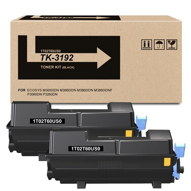 TK-3192 TK3192 1T02T60US0 Black Toner Cartridge Compatible for ECOSYS M3655idn M3660idn M3860idn M3860idnf P3060dn P3260dn Printer   2 Black