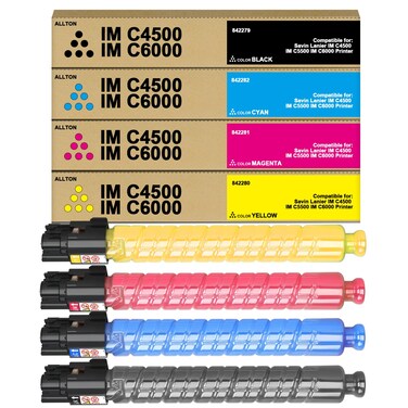 IM C4500 C6000 Toner Cartridge Compatible for IM C4500 IM C6000 High Capacity toner Cartridge Replacement for Ricoh Savin Lanier IM C4500 IM C6000 IM C5500 Printer 842279 842280 842281 842282(4-Pack)