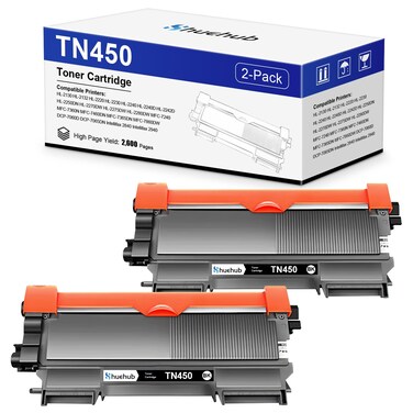 TN450 Black Toner Cartridge Replacement for Brother TN-450 TN420 TN-420 Toner for HL-2270DW HL-2230 HL-2240D HL-2280DW MFC-7360N MFC-7860DW DCP-7065DN Intellifax 2840 2940 Printer - 2 Pack