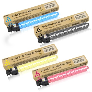 SAIBOYA IMC6000 IMC4500 Toner Cartridge Replacement for Ricoh Savin Lanier IM C6000 IM C4500 IM C5500 Printer (Black Cyan Magenta Yellow,4 Pack)