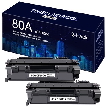 80A Black Toner Cartridges (2-Pack) Compatible 80A CF280A Toner Replacement for HP Pro 400 M401 M401n M401dw M401dn M401dne MFP M425dw MFP M425dn Printer Ink   CF280AD1