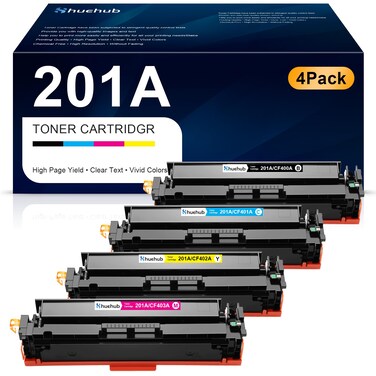 201A Toner Cartridge Replactment for HP 201A 201X CF400A CF401A CF402A CF403A Toner for Color Pro MFP M277dw M277n M277c6 M274n M252dw M252n Printer, (Black Cyan Magenta Yellow, 4 Pack)