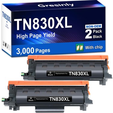 TN830XL TN830 Toner Cartridge Printer Compatible Replacement for Brother TN830XL TN-830 TN830 Black for HL-L2460DW DCP-L2640DW HL-L2405W L2400D L2480DW MFC-L2820DW MFC-L2820DWXL TN830/TN830XL Toner,2P