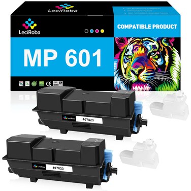 LeciRoba Compatible 407823 MP 601 High-Yield Toner Cartridge Replacement for Ricoh MP 601 407823 for MP-501SPF MP-501SPFG MP-501SPFTL MP-601SPF MP-601SPFG SP-5300DN SP-5310DN Printer (2-Black)