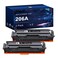 206a Black Toner cartridges(with Chip) - Replacement for HP 206A W2110A Compatible for HP Color Laserjet Pro MFP M283fdw M283cdw M255dw M255nw Printer Ink (2 Black)