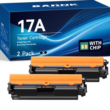 BAIINK 17A Toner Cartridge Replacement for HP 17A CF217A Compatible with HP Laserjet Pro M102w M130nw M130fw M130fn M102a M130a Pro MFP M130 M102 Series Printer (Black, 2-Pack)