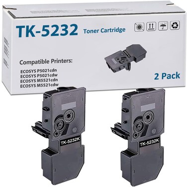 APRONE TK-5232 TK5232 Black Toner Cartridge 1T02R90US0 Compatible for TK-5232 TK-5232K for ECOSYS P5021cdn P5021cdw M5521cdn M5521cdw Printer(2600 Pages,2-Pack)
