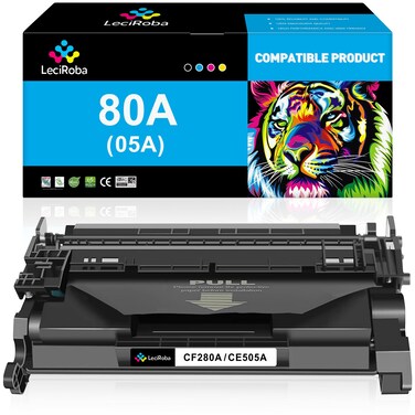 LeciRoba 80A 05A Black Toner Cartridge Replacement for HP 80A CF280A 05A CE505A CE505D for HP Laserjet Pro 400 M401 M425 P2055 P2035 P2030 P2050 Series Printer (1-Pack, 2900 Pages)