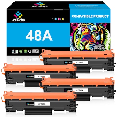 LeciRoba Compatible 48A Black Toner Cartridge for HP 48A CF248A for HP Laserjet Pro MFP M15w M29w M28w M15a M15 M14 M17 M28 M31 M31w M28a M29a M30w M16a M16w Printer Black Toner, 4-Pack