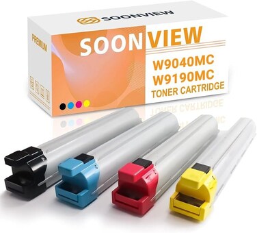SOONVIEW W9040MC W9190MC Toner Cartridge Compatible with HP Color MFP E77822dn E77822z E77825dn E77825z E77830dn E77830z (4-Pack, Black Magenta Yellow Cyan )