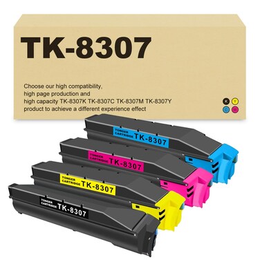 TK-8307 Toner Cartridges Compatible TK-8307K TK-8307C TK-8307M TK-8307Y Replacement for Kyocera TK-8307 Toner for Mita Taskalfa 3050ci 3550ci 3051ci 3551ci 1T02LK0US0 1T02LKCUS0 1T02LKBUS0 1T02LKAUS0