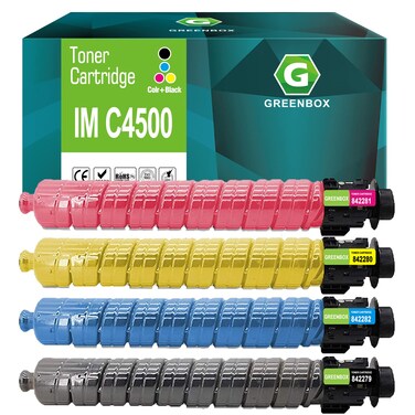 GREENBOX Compatible IM C4500 IM C6000 IM C5500 Toner Cartridge Replacement for 842279 842280 842281 842282 for IMC4500 IMC6000 IMC5500 Printer (33,000 Pages, Black Cyan Yellow Magenta, 4 Pack)