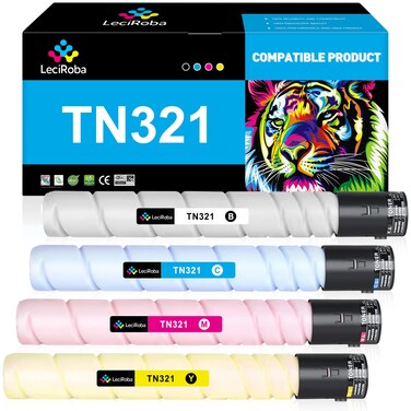 LeciRoba TN321 Compatible Toner Cartridge Replacement for Konica TN321 TN-321 TN321K TN321C TN321M TN321Y Toner for Konica Minolta bizhub C224 C224e C284 C284e C364 C364e C7822 C7828 (4-Pack)