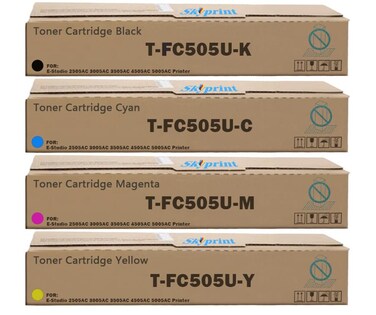 SkyPrint High Capacity T-FC505U Toner Cartridge Compatible with T0SHIBA T-FC505U-K T-FC505U-C T-FC505U-M T-FC505U-Y use for T0SHIBA E-Studio 2505AC 3005AC 3505AC 4505AC 5005AC Printer