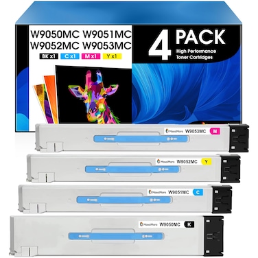 MasaiMara W9050 W9050MC W9051MC W9052MC W9053MC Toner Cartridges Replacement for HP Managed MFP E87640 E87650 E87660 E87640Z E87650Z Printer (Black, Cyan, Magenta, Yellow, 4-Pack)
