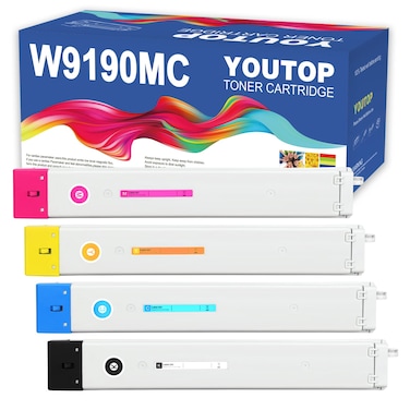 YOUTOP 4PK W9190MC W9191MC W9192MC W9193MC Toner Cartridge Compatible for Color Managed MFP E77822dn E77822z E77825dn E77825z E77830dn E77830z Printer