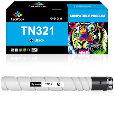 LeciRoba TN321 Black Compatible Toner Cartridge Replacement for Konica TN321 TN-321 TN321K Black Toner for Konica Minolta bizhub C224 C224e C284 C284e C364 C364e C7822 C7828 (1-Pack)