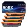 508X High Yield Toner Cartridges 4 Pack Works with HP Color Laser Enterprise M553, M552 Series,Color Laser Enterprise MFP M577 Series Toner (Black,Cyan, Magenta, Yellow)