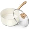 MICHELANGELO Saucepan with Lid, Nonstick 3 Quart Sauce Pan with Granite Coatings, Small Pot with Lid, Stone Sauce Pan 3 Quart, Sauce Pot
