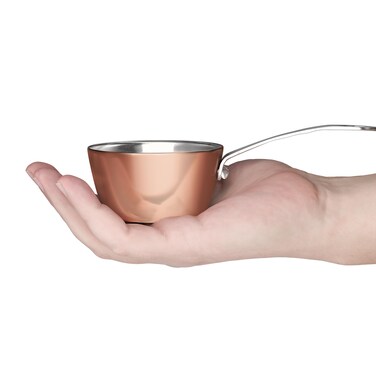 Macevia Mini Sauce Pan,Copper Stainless Steel Butter Warmer Small Pot with Handle, Multipurpose Use for Home Kitchen or Restaurant (5oz/150ml)