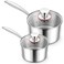 E-far Triply Stainless Steel Saucepan Set, 1Qt &amp; 3 Qt Sauce Pan Pot with Lid for Cooking Pasta Warming Milk Boiling Water, Small Metal Cookware for Kitchen, Induction Ready &amp; Heavy Duty