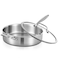 Inqibee 6 QT Tri-Ply Stainless Steel Saut&Atilde;&copy; Pan with Lid, 12 Inch Induction Deep Frying Pan, Large Skillet,Jumbo Cooker, Dishwasher and Oven Safe,Detachable Handle.