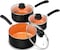 MICHELANGELO Nonstick Sauce Pan With Lid, 1QT&amp;2QT&amp;3QT Ceramic Saucepan, Copper Saucepans,PFAS-FREE Pot Set,Small Pots For Cooking,Multipurpose Cooking Pots Set For Home Kitchen,Dishwasher Safe